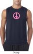 Mens Peace Shirt Pink Peace Sleeveless Tee T-Shirt