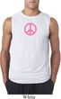 Mens Peace Shirt Pink Peace Sleeveless Tee T-Shirt