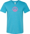 Mens Peace Shirt Pink Peace Tri Blend V-neck Tee