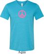 Mens Peace Shirt Pink Peace Tri Blend V-neck Tee