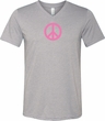 Mens Peace Shirt Pink Peace Tri Blend V-neck Tee