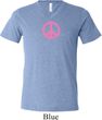 Mens Peace Shirt Pink Peace Tri Blend V-neck Tee