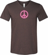 Mens Peace Shirt Pink Peace Tri Blend V-neck Tee