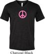 Mens Peace Shirt Pink Peace Tri Blend V-neck Tee