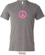 Mens Peace Shirt Pink Peace Tri Blend V-neck Tee