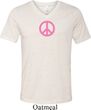 Mens Peace Shirt Pink Peace Tri Blend V-neck Tee