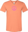 Mens Peace Shirt Pink Peace Tri Blend V-neck Tee