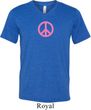 Mens Peace Shirt Pink Peace Tri Blend V-neck Tee