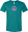 Mens Peace Shirt Pink Peace Tri Blend V-neck Tee