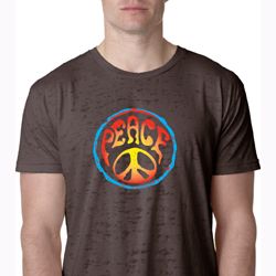 Mens Peace Shirt Psychedelic Peace Burnout Tee T-Shirt Mens Peace Shirt Psychedelic Peace Burnout Tee T-Shirt