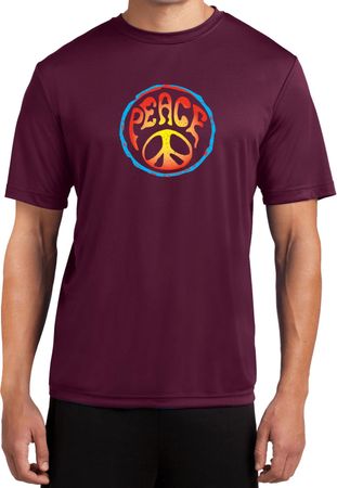 Mens Peace Shirt Psychedelic Peace Moisture Wicking Tee