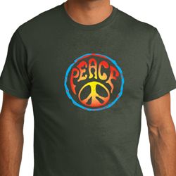 Mens Peace Shirt Psychedelic Peace Organic Tee T-Shirt Mens Peace Shirt Psychedelic Peace Organic Tee T-Shirt