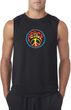 Mens Peace Shirt Psychedelic Peace Sleeveless Tee T-Shirt