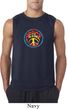 Mens Peace Shirt Psychedelic Peace Sleeveless Tee T-Shirt