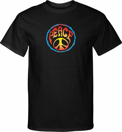 Mens Peace Shirt Psychedelic Peace Tall Tee T-Shirt