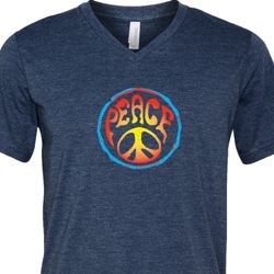 Mens Peace Shirt Psychedelic Peace Tri Blend V-neck Tee Mens Peace Shirt Psychedelic Peace Tri Blend V-neck Tee