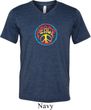 Mens Peace Shirt Psychedelic Peace Tri Blend V-neck Tee