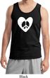 Mens Peace Tank Top Hippie Heart Peace Tanktop