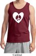 Mens Peace Tank Top Hippie Heart Peace Tanktop