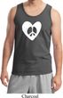 Mens Peace Tank Top Hippie Heart Peace Tanktop