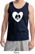Mens Peace Tank Top Hippie Heart Peace Tanktop