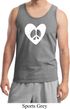 Mens Peace Tank Top Hippie Heart Peace Tanktop