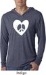 Mens Peace Tee Hippie Heart Peace Lightweight Hoodie