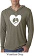 Mens Peace Tee Hippie Heart Peace Lightweight Hoodie