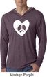 Mens Peace Tee Hippie Heart Peace Lightweight Hoodie