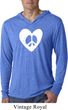 Mens Peace Tee Hippie Heart Peace Lightweight Hoodie