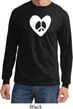 Mens Peace Tee Hippie Heart Peace Long Sleeve
