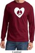 Mens Peace Tee Hippie Heart Peace Long Sleeve
