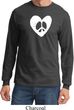 Mens Peace Tee Hippie Heart Peace Long Sleeve