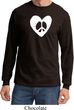 Mens Peace Tee Hippie Heart Peace Long Sleeve