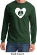 Mens Peace Tee Hippie Heart Peace Long Sleeve