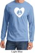 Mens Peace Tee Hippie Heart Peace Long Sleeve