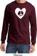 Mens Peace Tee Hippie Heart Peace Long Sleeve
