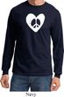 Mens Peace Tee Hippie Heart Peace Long Sleeve