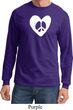 Mens Peace Tee Hippie Heart Peace Long Sleeve