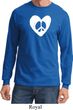 Mens Peace Tee Hippie Heart Peace Long Sleeve