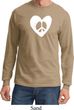 Mens Peace Tee Hippie Heart Peace Long Sleeve
