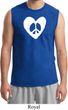 Mens Peace Tee Hippie Heart Peace Muscle Shirt