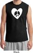 Mens Peace Tee Hippie Heart Peace Muscle Shirt
