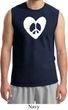 Mens Peace Tee Hippie Heart Peace Muscle Shirt