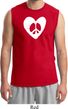 Mens Peace Tee Hippie Heart Peace Muscle Shirt