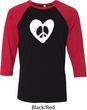 Mens Peace Tee Hippie Heart Peace Raglan Shirt