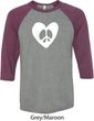 Mens Peace Tee Hippie Heart Peace Raglan Shirt
