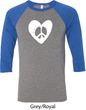 Mens Peace Tee Hippie Heart Peace Raglan Shirt