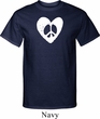 Mens Peace Tee Hippie Heart Peace Tall Shirt