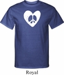Mens Peace Tee Hippie Heart Peace Tall Shirt